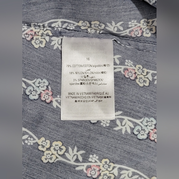 Charter Club Sleeveless Print Shirt Intrepid Blue Combo Size 16/ Xl - Picture 7 of 8